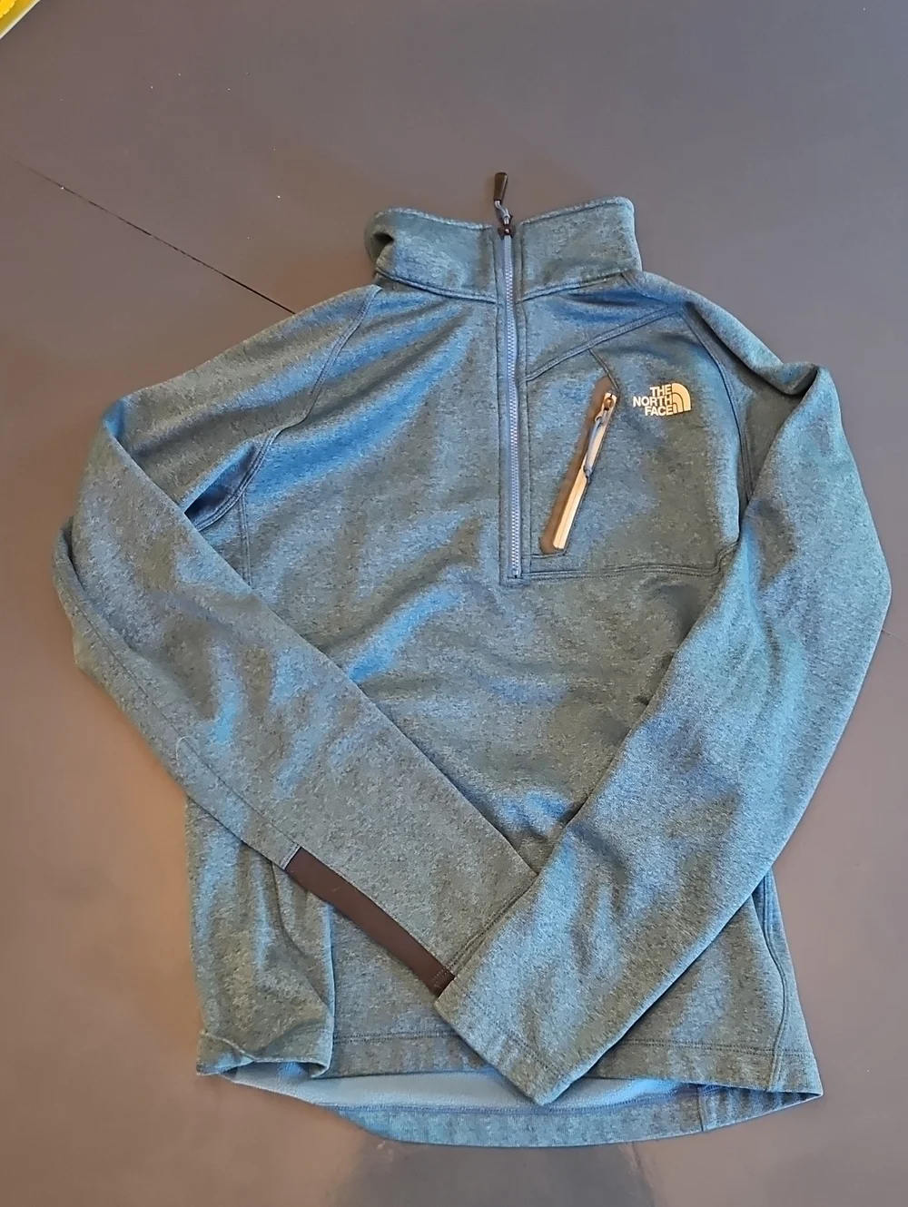 The North Face Men's Blue Zip-Neck Fleece Pullover